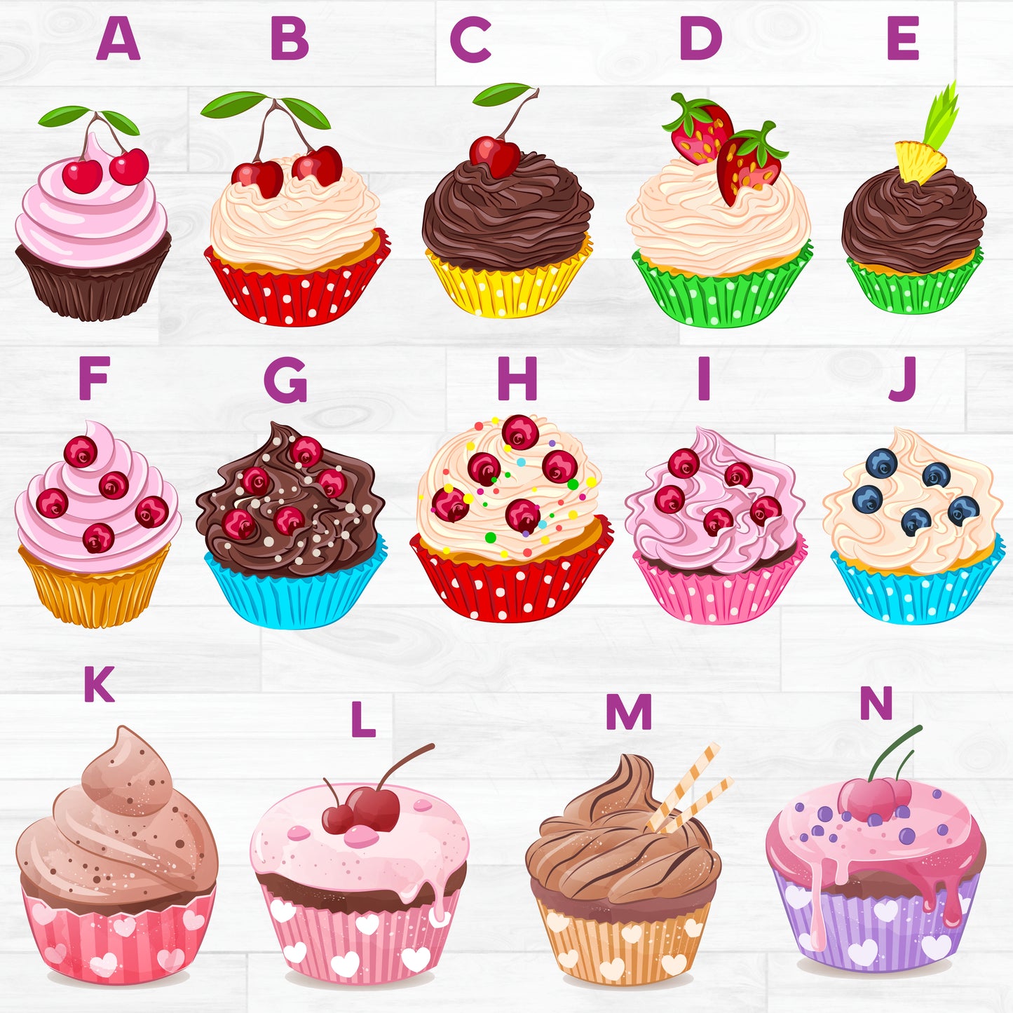 SBS-275-7 Cupcake Family of the Sweet One Custom Text Made-to-Order Iron-On Transfer or Sticker