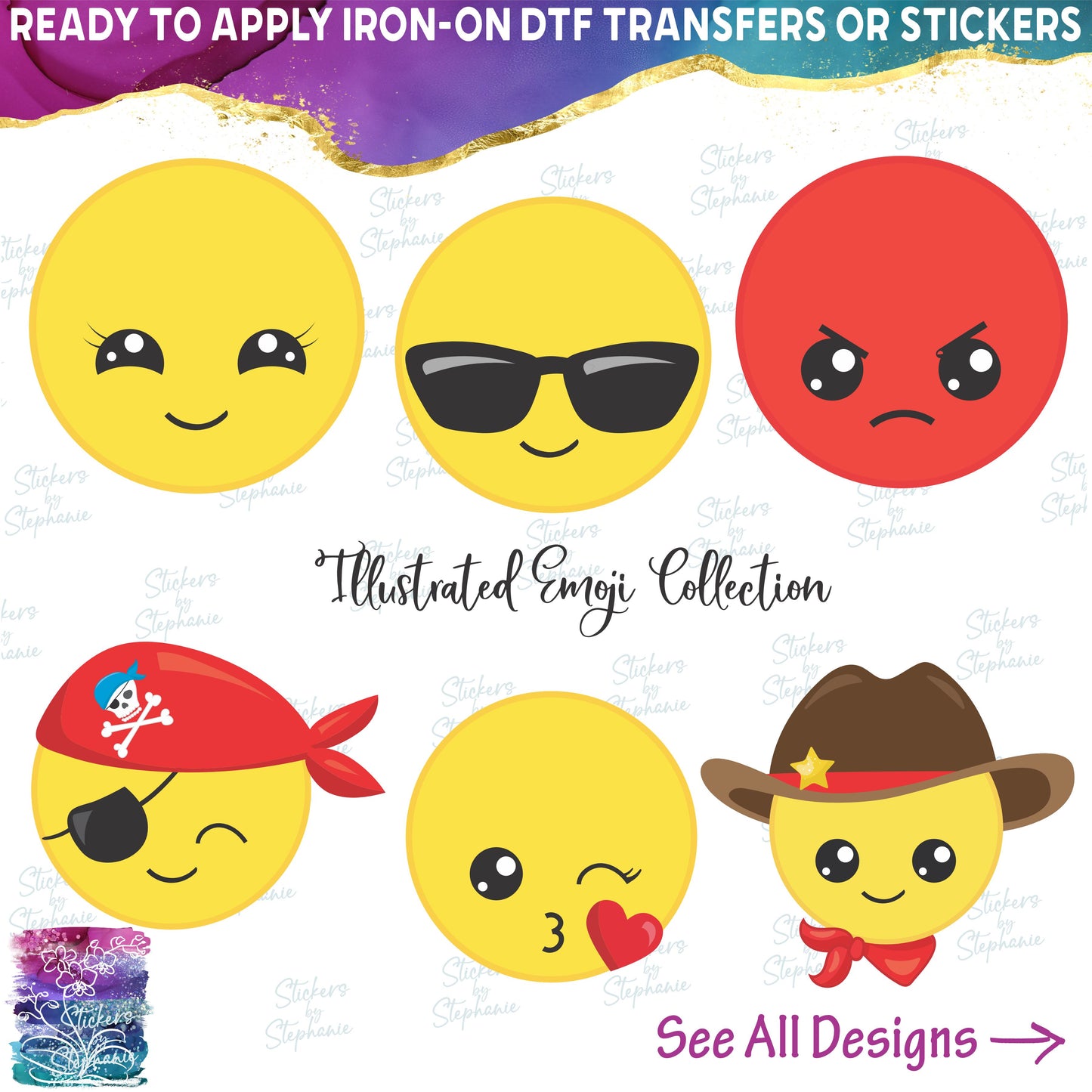 (s283-2) Full Color Illustrated Emoji Emoticon Collection