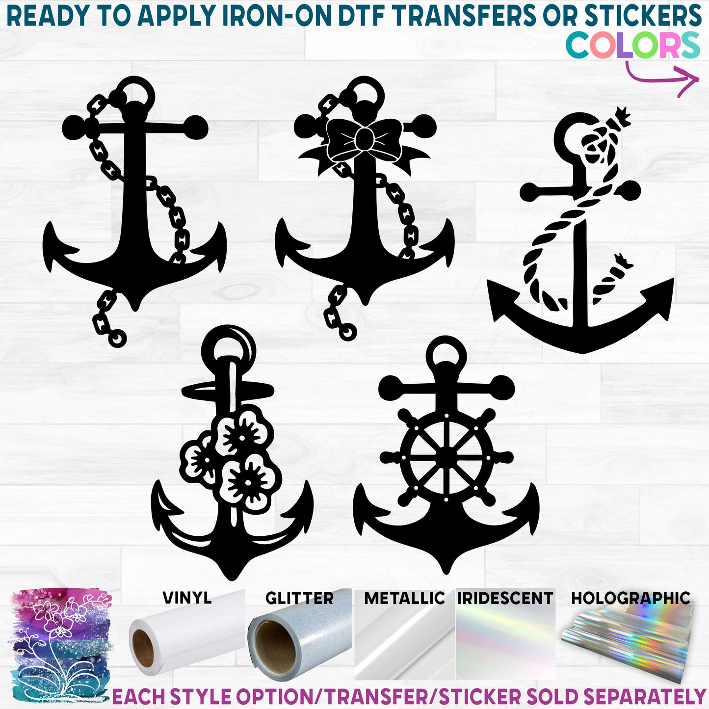 (s028-1) Anchor Anchors Nautical Ship Wheel