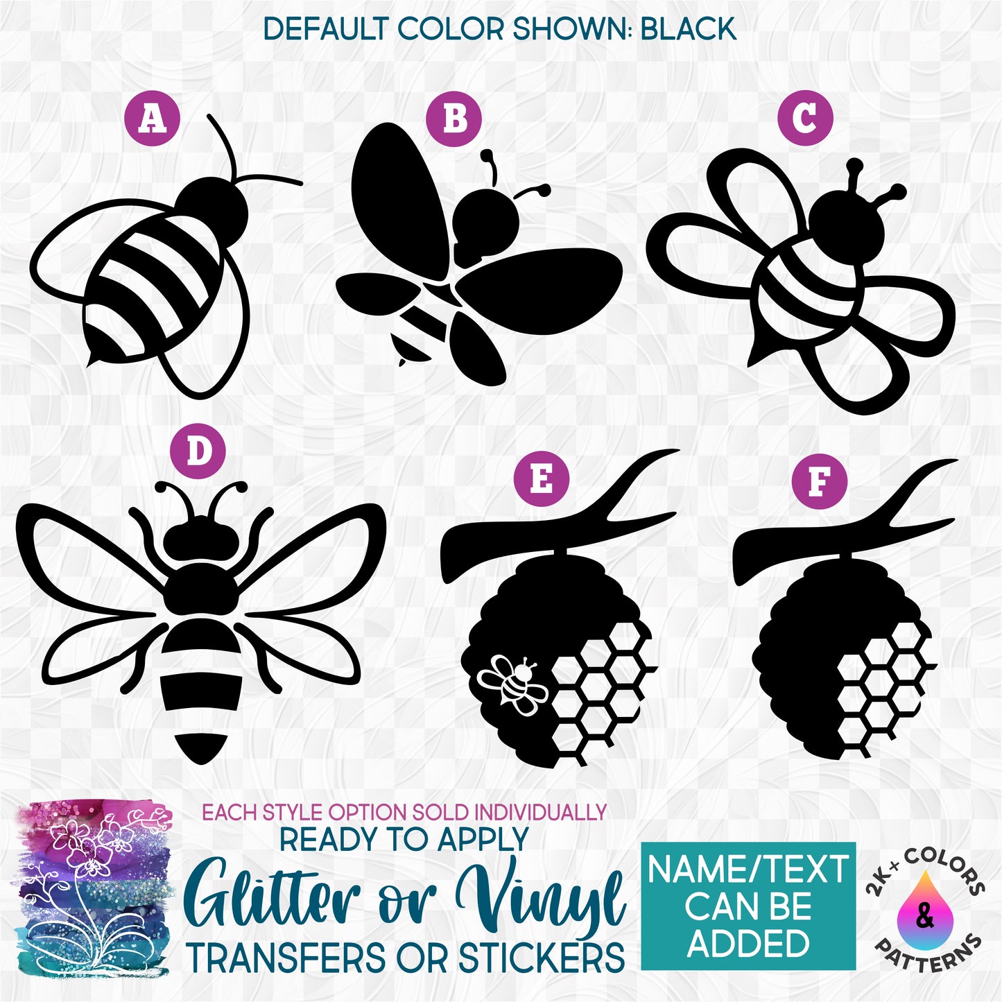 s301 Baby Bumblebee HoneyBee Honey Bee Custom Printed Iron On Transfer or Sticker