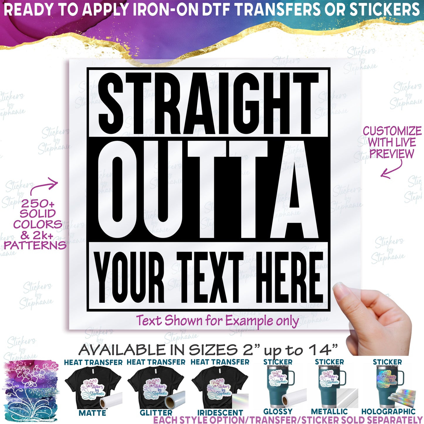 (s312) Straight Outta Your Custom Text