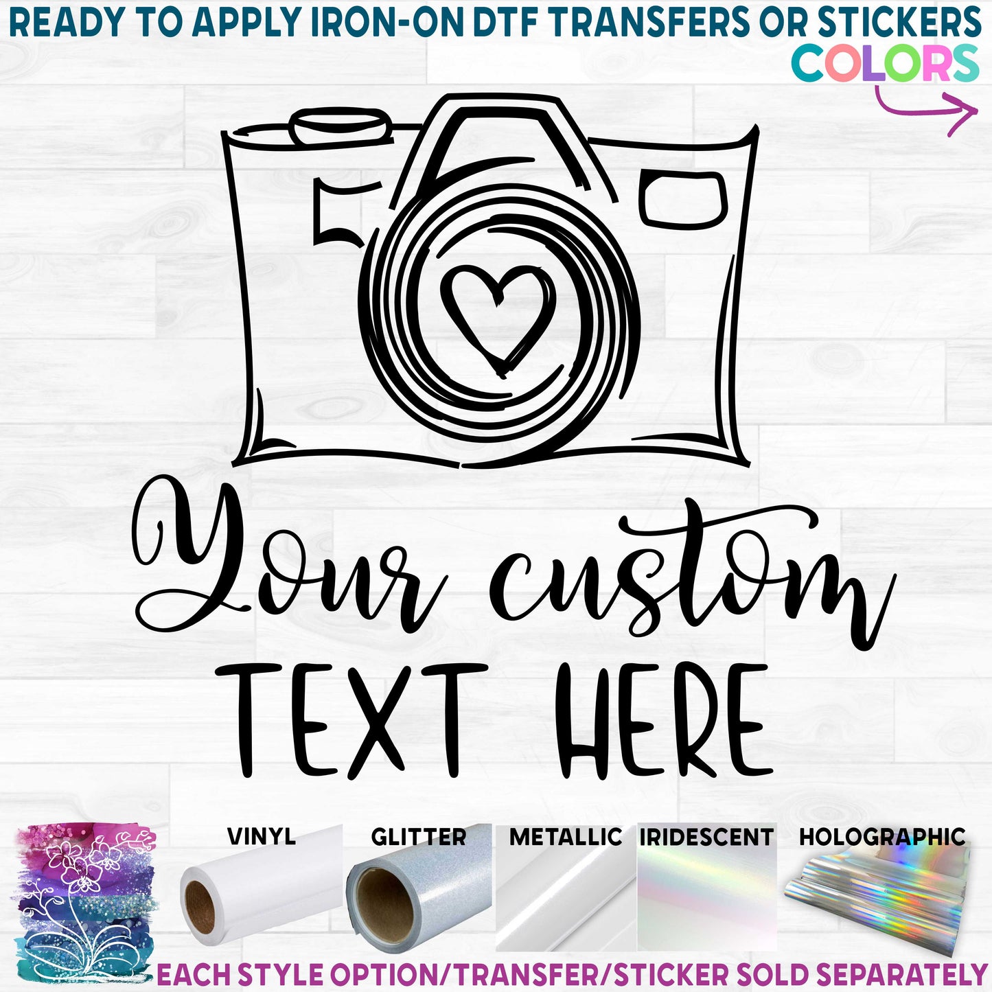 (s321-2) Camera Logo Custom Text