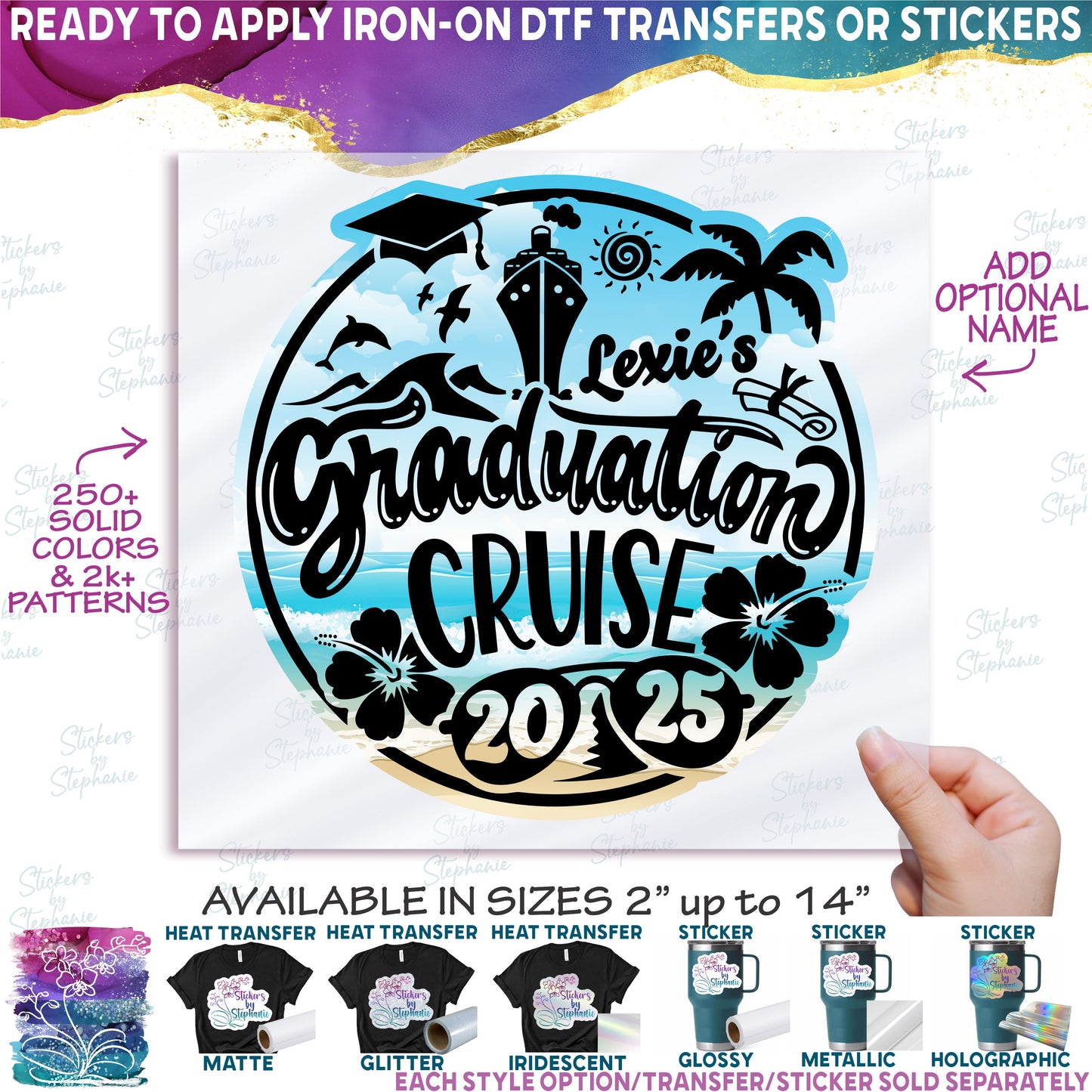 (s329-2-V-P6289) Graduation Cruise Year Add Optional Name