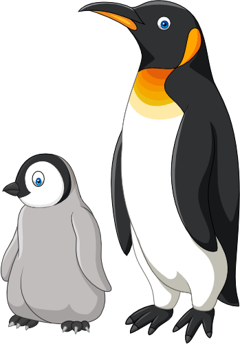 (s337-6-1J) Mama & Baby Penguin