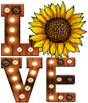 (354-02-K) Marquee Letters Love Sunflowers