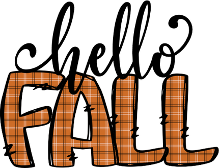 (354-02-U) Hello Fall Orange Plaid
