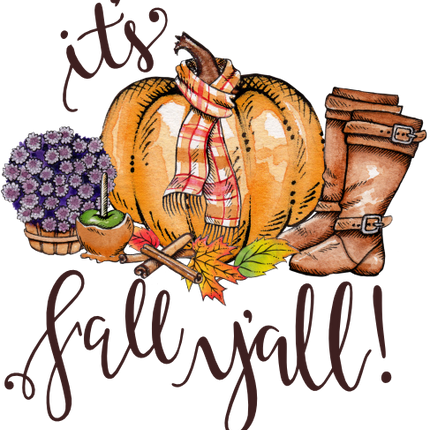 (354-02-R) It's Fall Y'all Marquee Pumpkin Spice Latte Boots