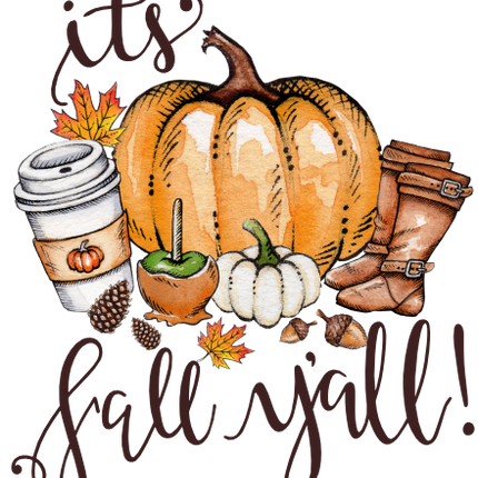 (354-02-S) It's Fall Y'all Marquee Pumpkin Spice Latte Boots