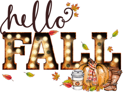(354-02-N) Hello Fall Marquee Pumpkin Spice Latte Boots