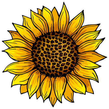 (354-02-G) Leopard Print Sunflower
