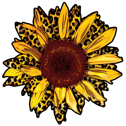 (354-02-H) Leopard Print Sunflower