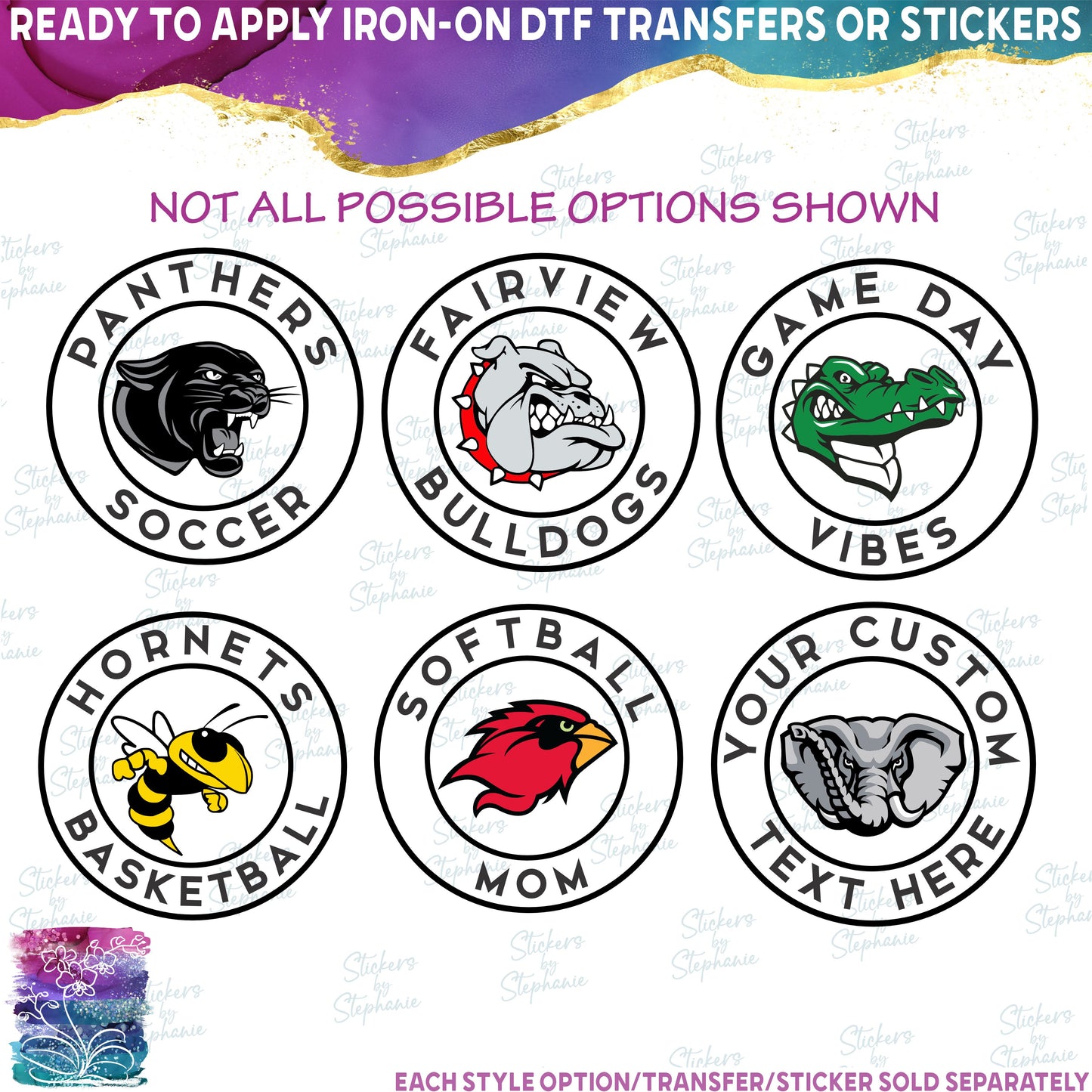 (s355-A) Team Name Custom Text 88 Mascot Styles