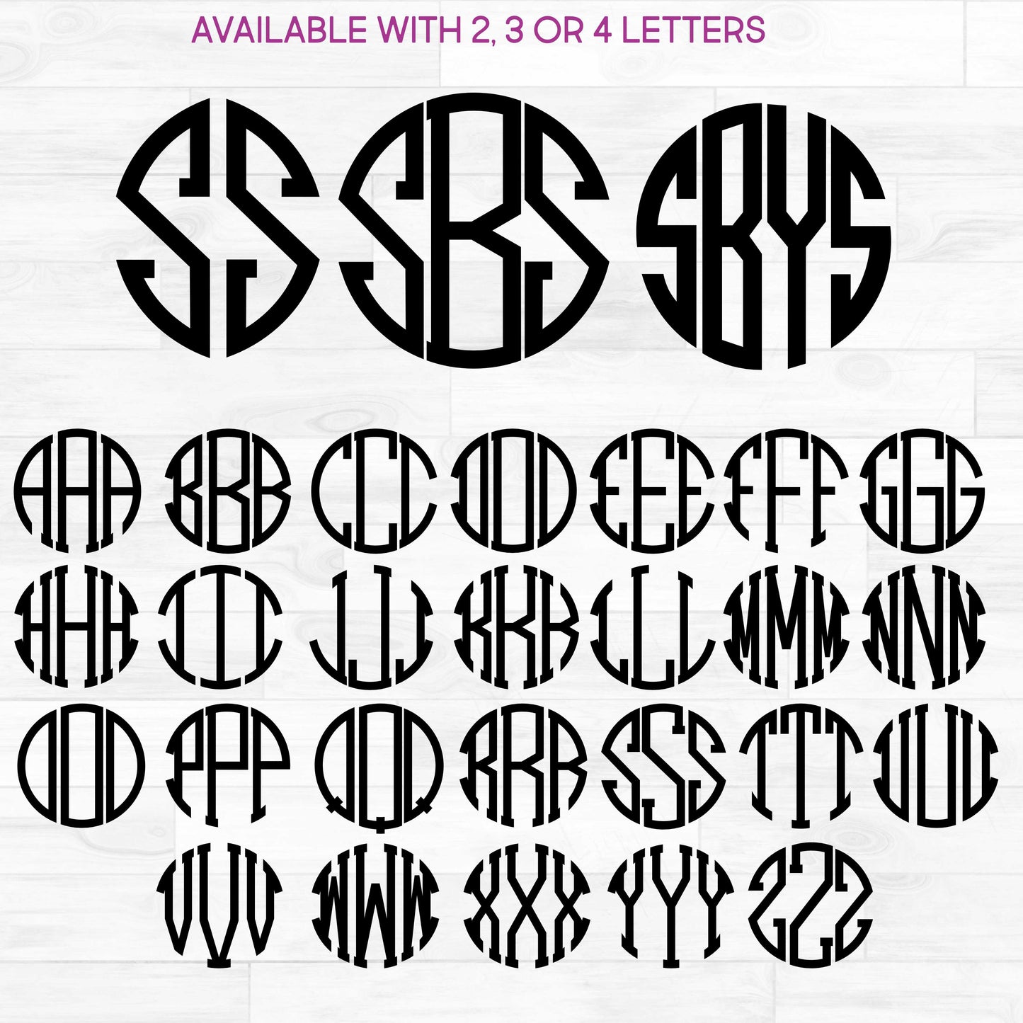 (s035-6) Circle Block Monogram