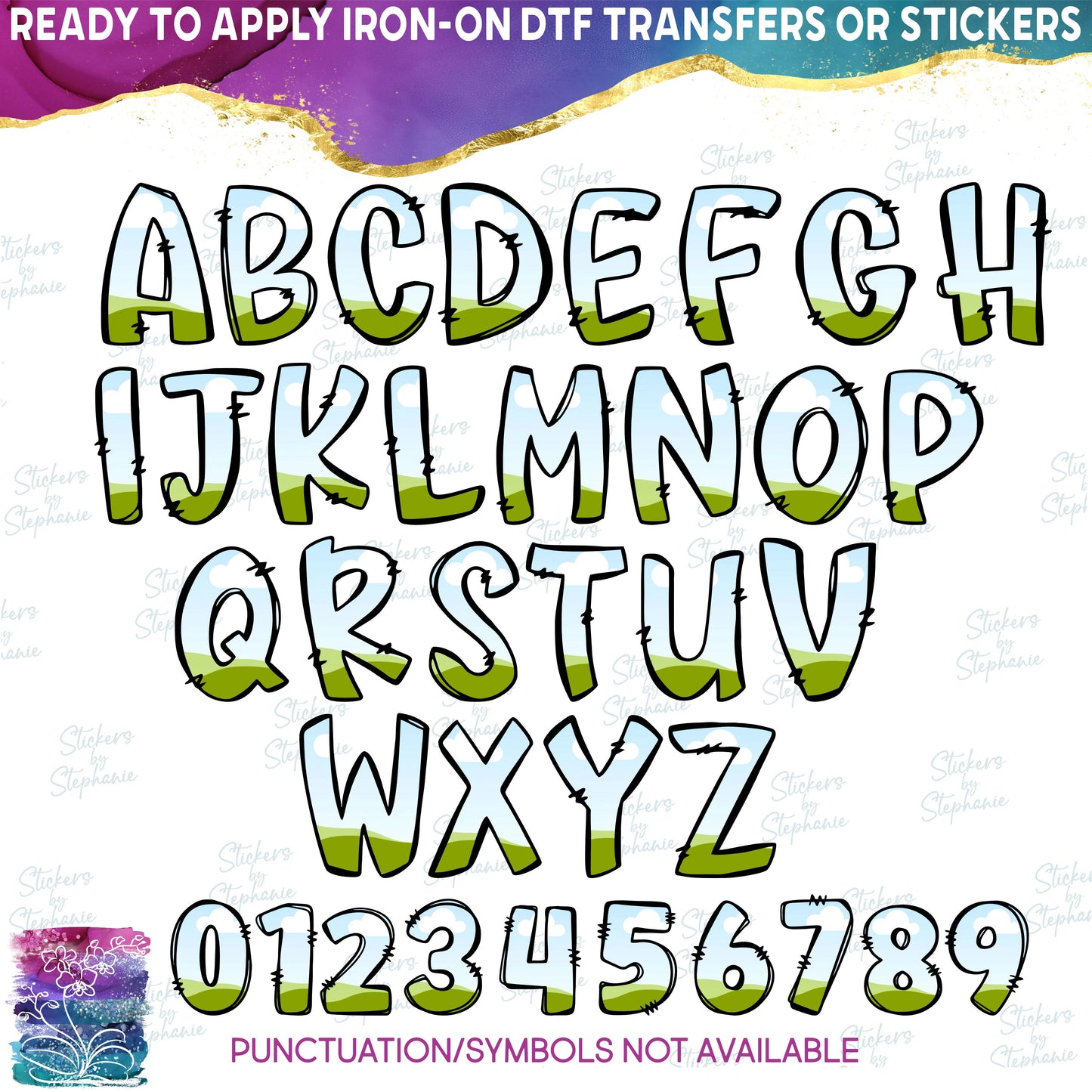 (s367) Doodle Letters Numbers Custom Name Text Patterns