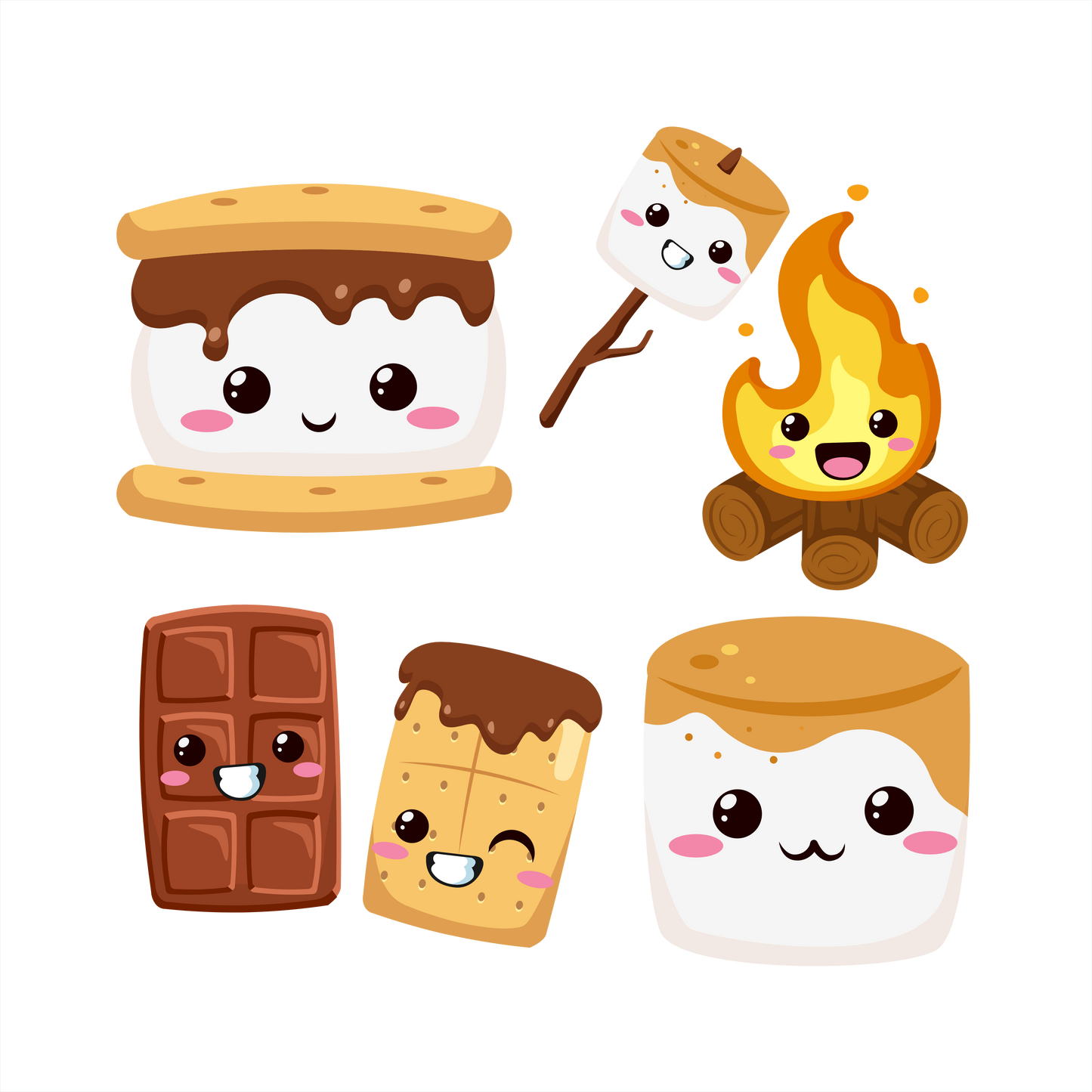(s368-G3) Set of 4 Kawaii S'Mores Smores