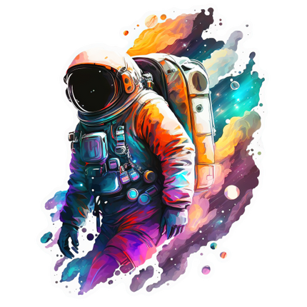 (369-04-1R) Astronaut Galaxy Space