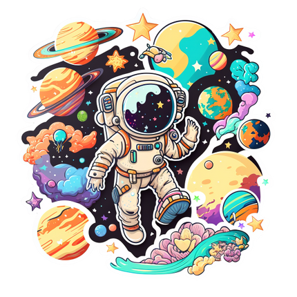 (369-04-1X) Astronaut Planets Galaxy Space