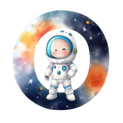 (369-08) Space Galaxy Astronaut Monogram Letter All Letters A-Z