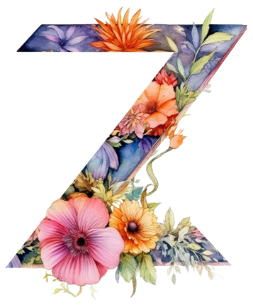 (384-04) Floral Flower Monogram Letter All Letters A-Z