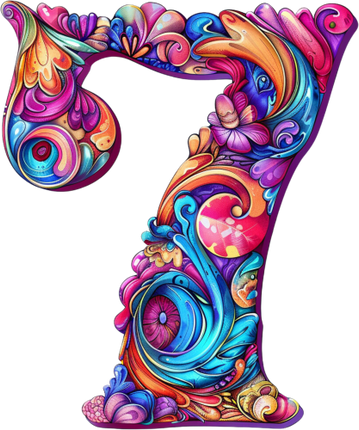 (384-05) Bright Hippie Floral Flower Monogram Letter All Letters A-Z Numbers 0-9