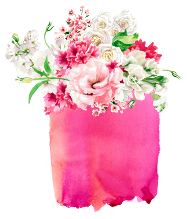 (401-D) Watercolor Floral Flowers Monogram Custom Text