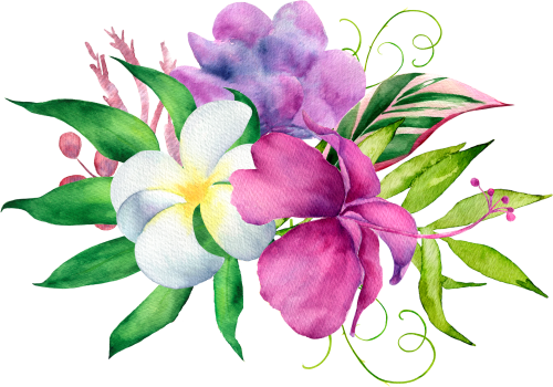 (407-02) Purple Tropical Flowers