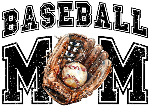 (041-07-J) Distressed Baseball Mom Ball Glove