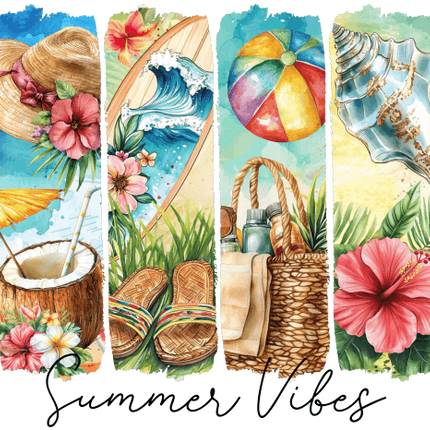 (420-01-I) Summer Vibes Watercolor Brushstroke