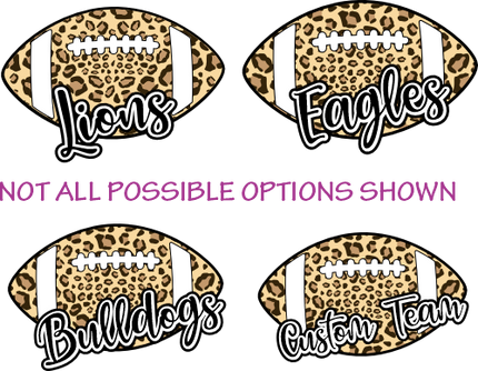 (s044-10C) Leopard Football with Team Name Custom Text