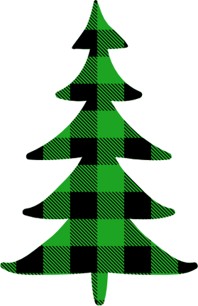 (s046-1-H) Pine Tree Red, Green, Blue White Black Buffalo Plaid