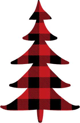 (s046-1-H) Pine Tree Red, Green, Blue White Black Buffalo Plaid