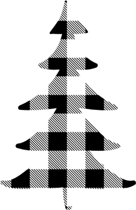 (s046-1-H) Pine Tree Red, Green, Blue White Black Buffalo Plaid
