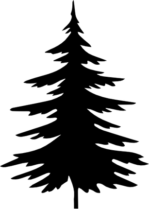 (s046-1-L) Pine Tree Silhouette