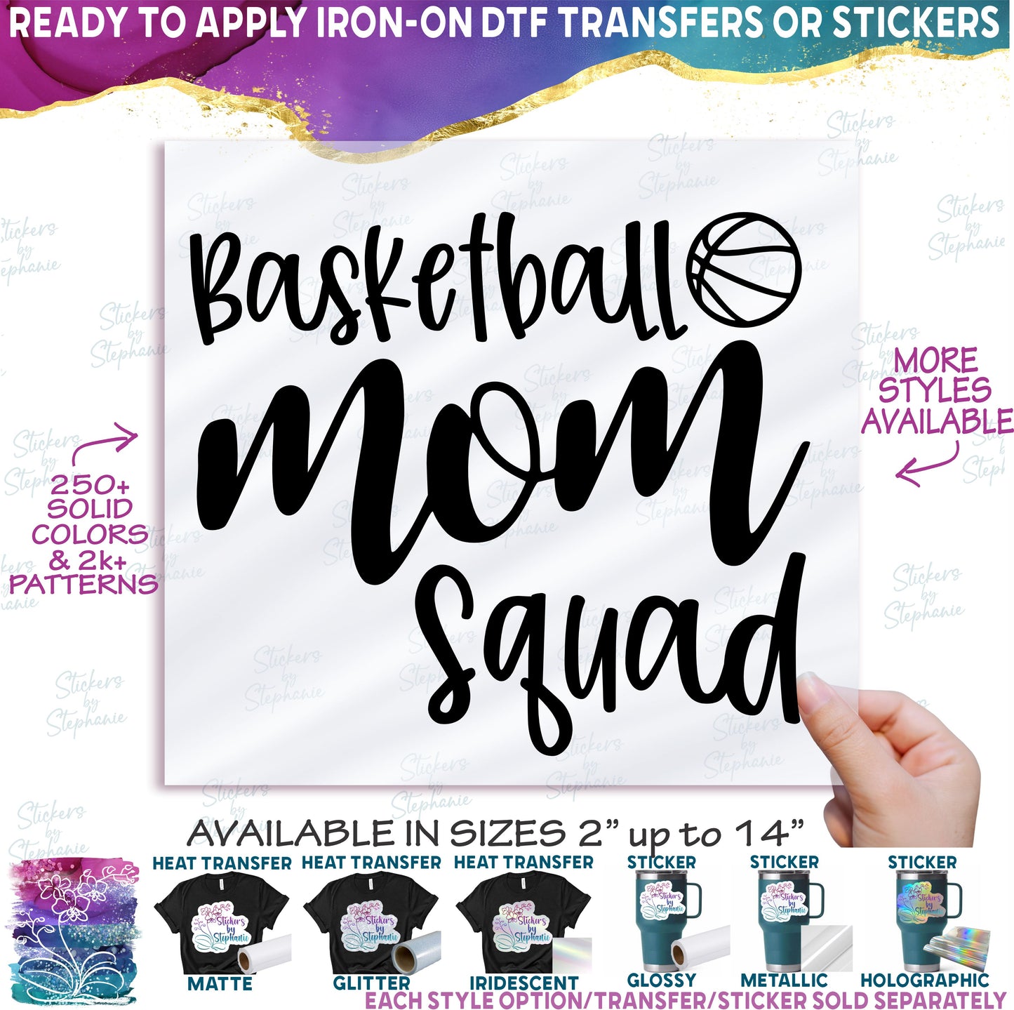 (s047-7) Basketball Mom, Basketball Mom Life, Basketball Mom Squad