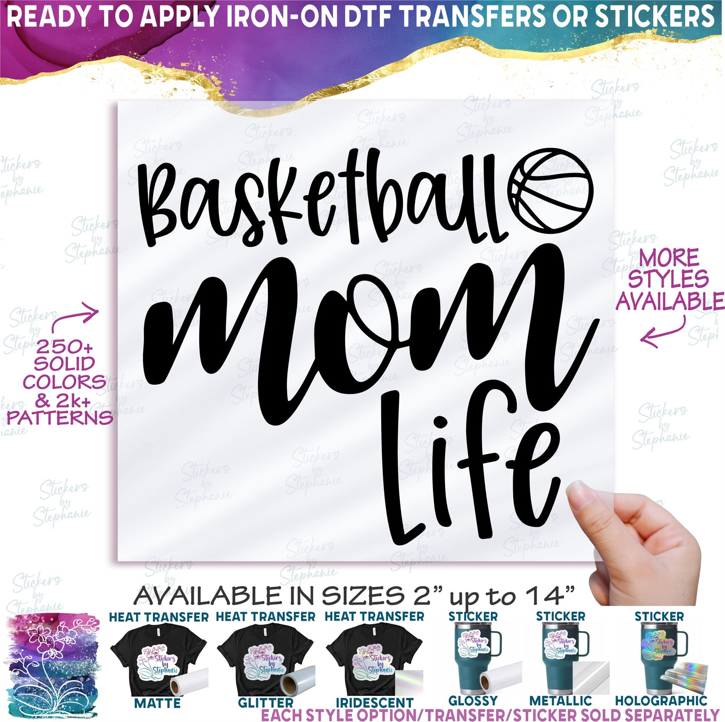(s047-7) Basketball Mom, Basketball Mom Life, Basketball Mom Squad