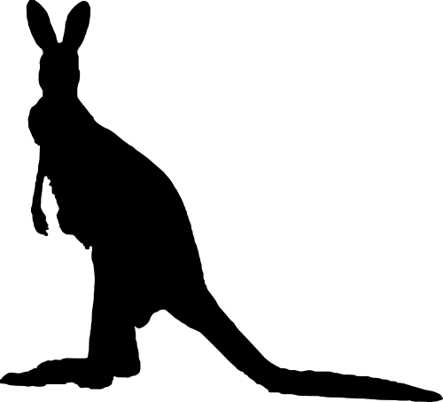 (s005-6-E) Kangaroo Silhouette