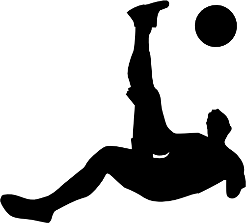 (s067-5-O) Men's Soccer Player Silhouette
