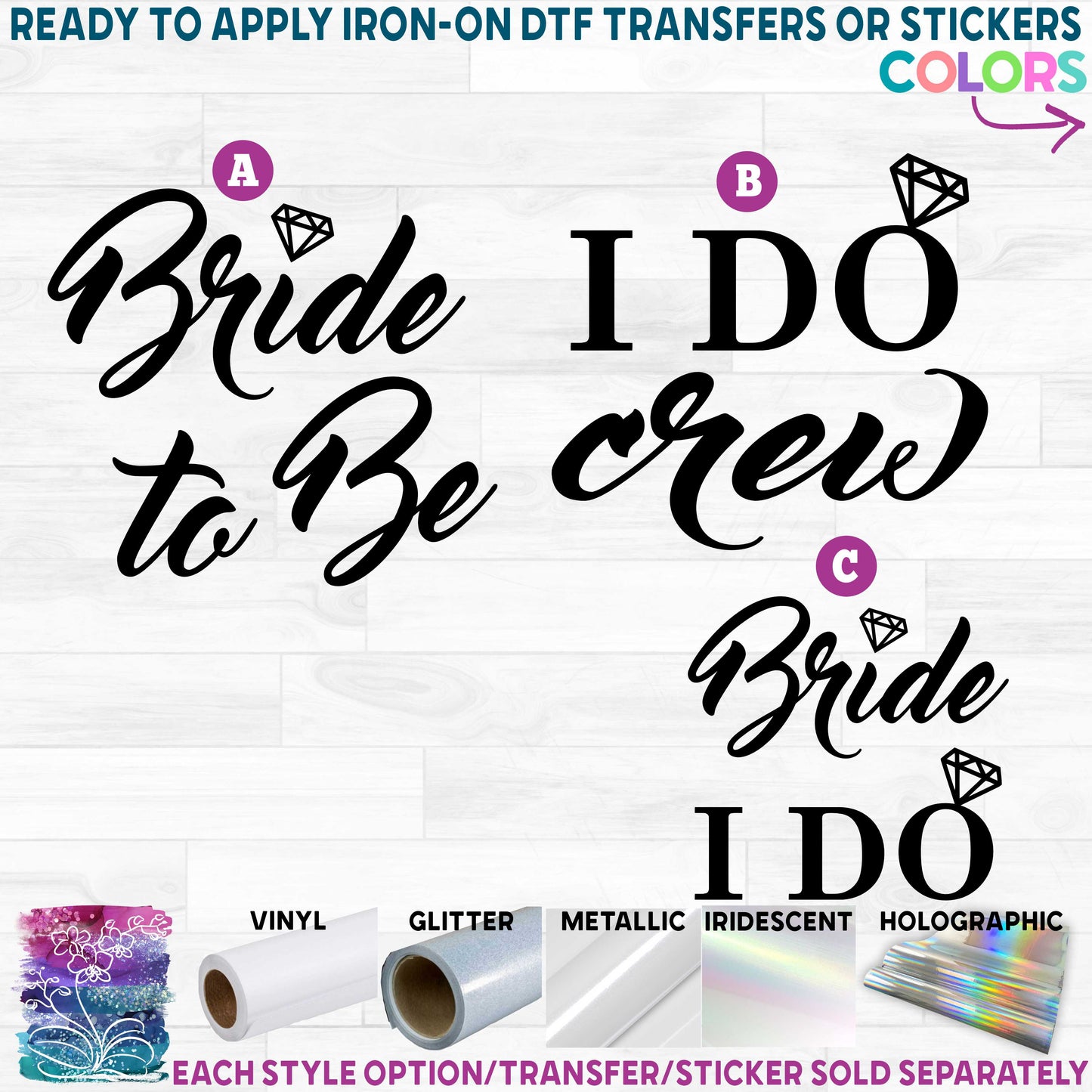 s81-15 I Do Crew Bride to Be Custom Printed Iron On Transfer or Sticker