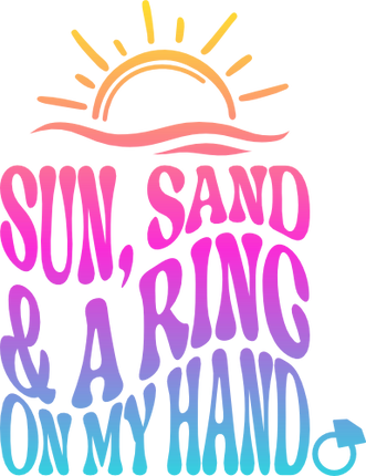 (081-63-R) Sun Sand & A Ring On My Hand Retro Wavy