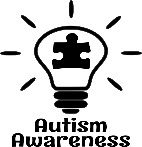 (s082-3J) Autism Awareness Light Bulb Puzzle Piece