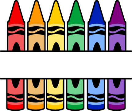 (s095-2E) Split Crayons Custom Name Text
