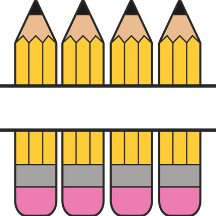 (s095-2L) Split Yellow #2 Pencils Custom Name Text