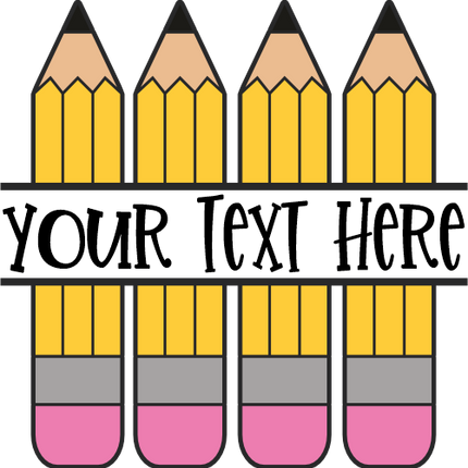(s095-2L) Split Yellow #2 Pencils Custom Name Text