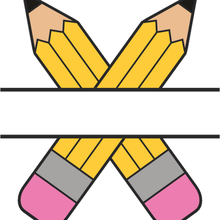(s095-2M) Split Yellow #2 Pencils Custom Name Text