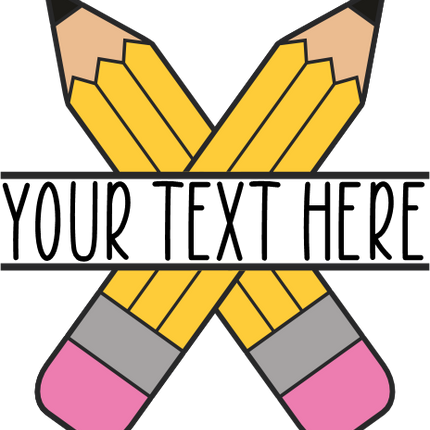(s095-2M) Split Yellow #2 Pencils Custom Name Text