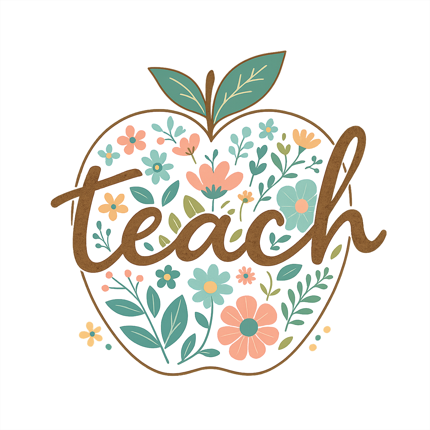 (s095-4-C) Teach Teacher Retro Apple
