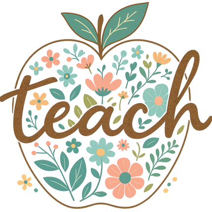 (s095-1C) Teach Teacher Retro Apple