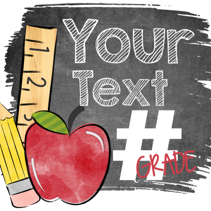 (s095-4G) Teacher or Student Name All Grades Chalkboard Custom Text
