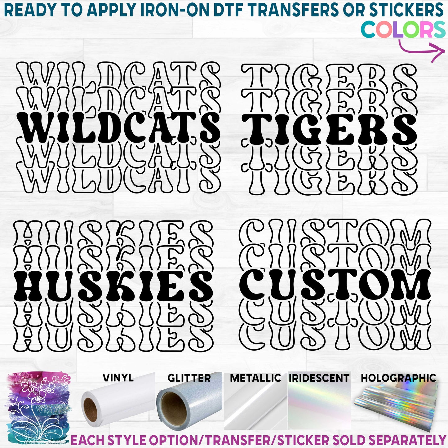 (s097-04) Wildcats Bears Tigers Team Name or Custom Text