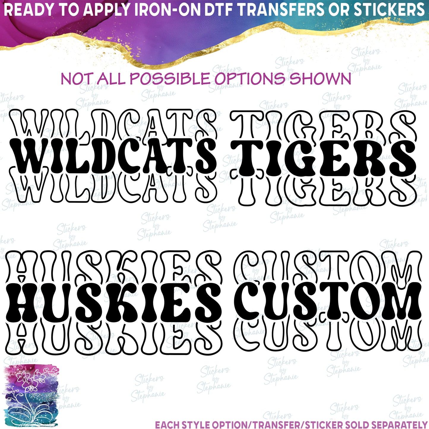 (s097-03) Wildcats Bears Tigers Team Name or Custom Text
